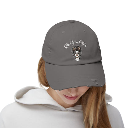 Unisex Distressed Cap - 'Be You, Fuld' Inspirational Hat