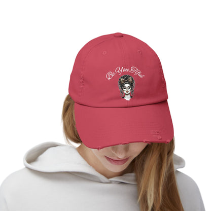 Unisex Distressed Cap - 'Be You, Fuld' Inspirational Hat