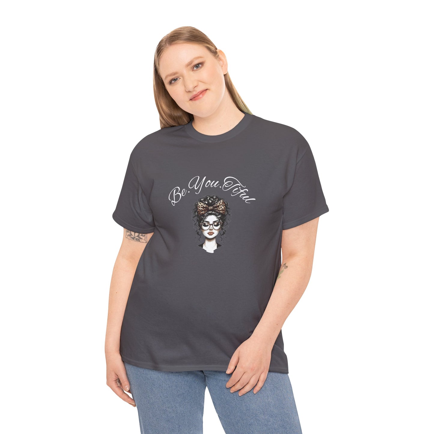 Be You Tiful Unisex Heavy Cotton Tee - Inspirational Graphic Tee for Self-Expression