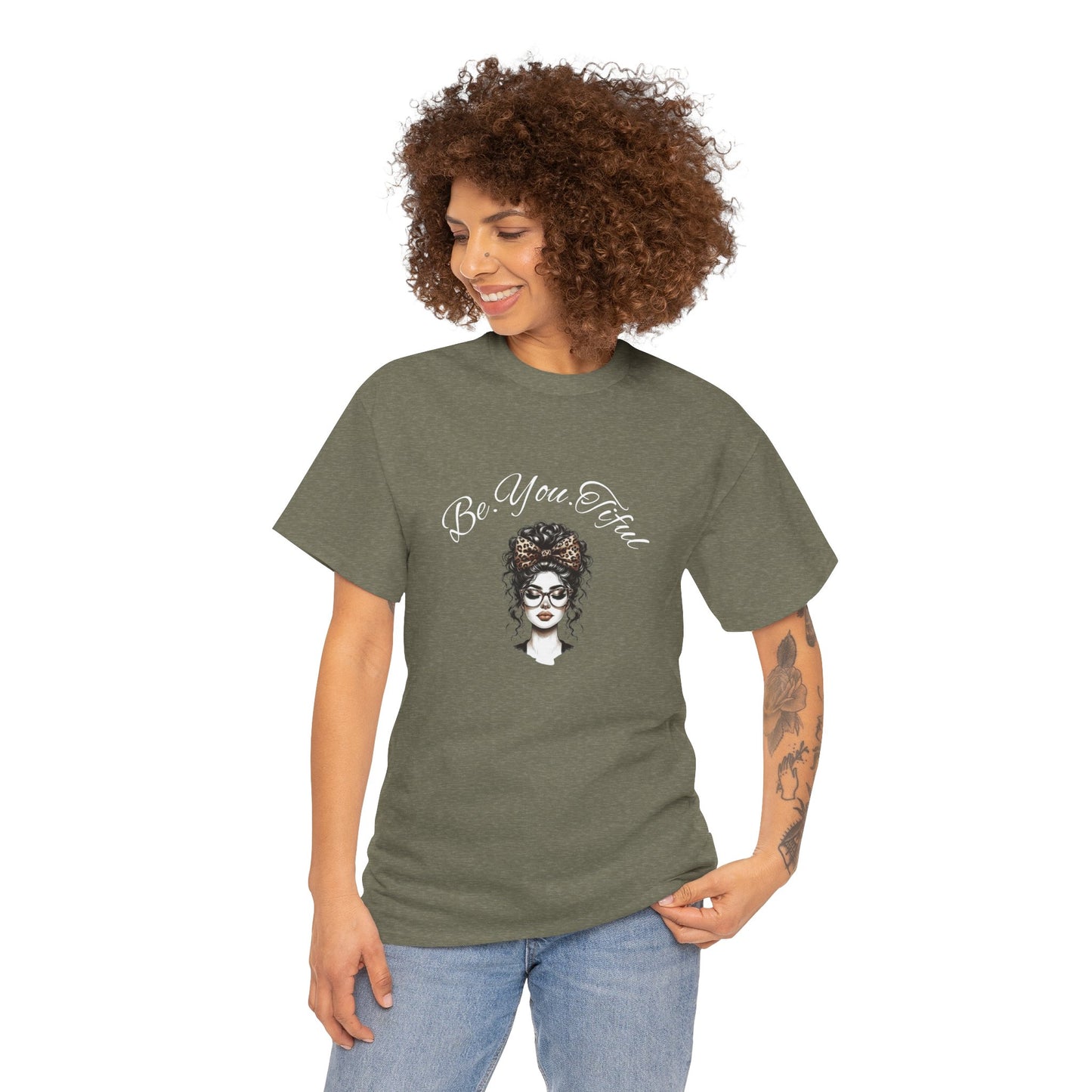 Be You Tiful Unisex Heavy Cotton Tee - Inspirational Graphic Tee for Self-Expression