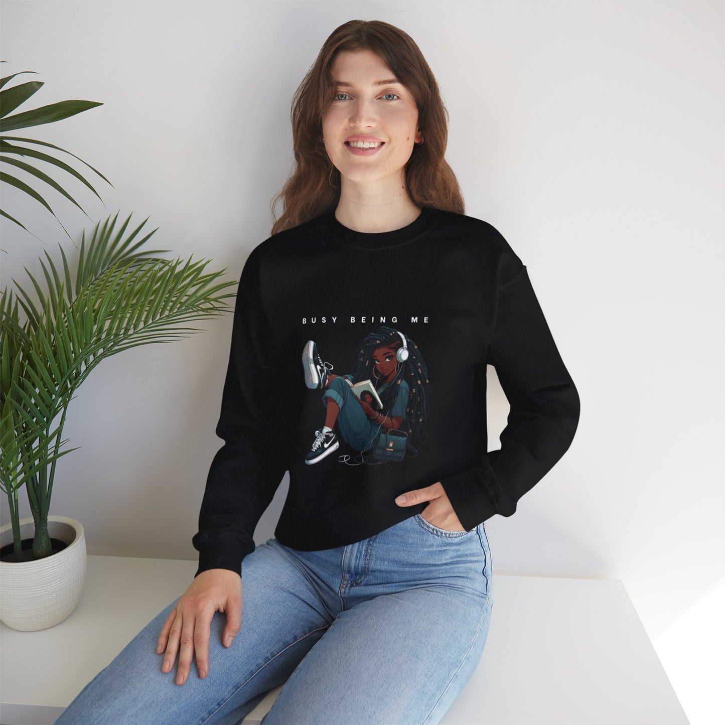Busy Being Me Crewneck Sweatshirt – Cozy Unisex Pullover for Effortless Style