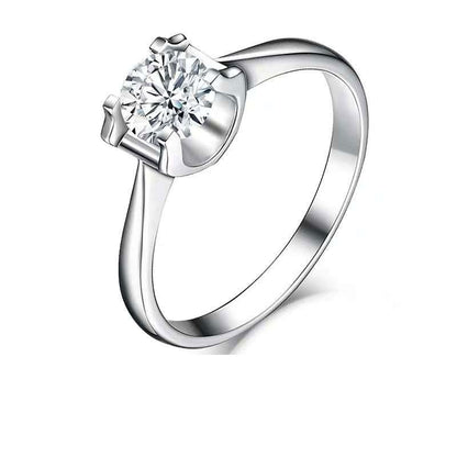 American Moissanite Diamond Ring Womens 18K Gold