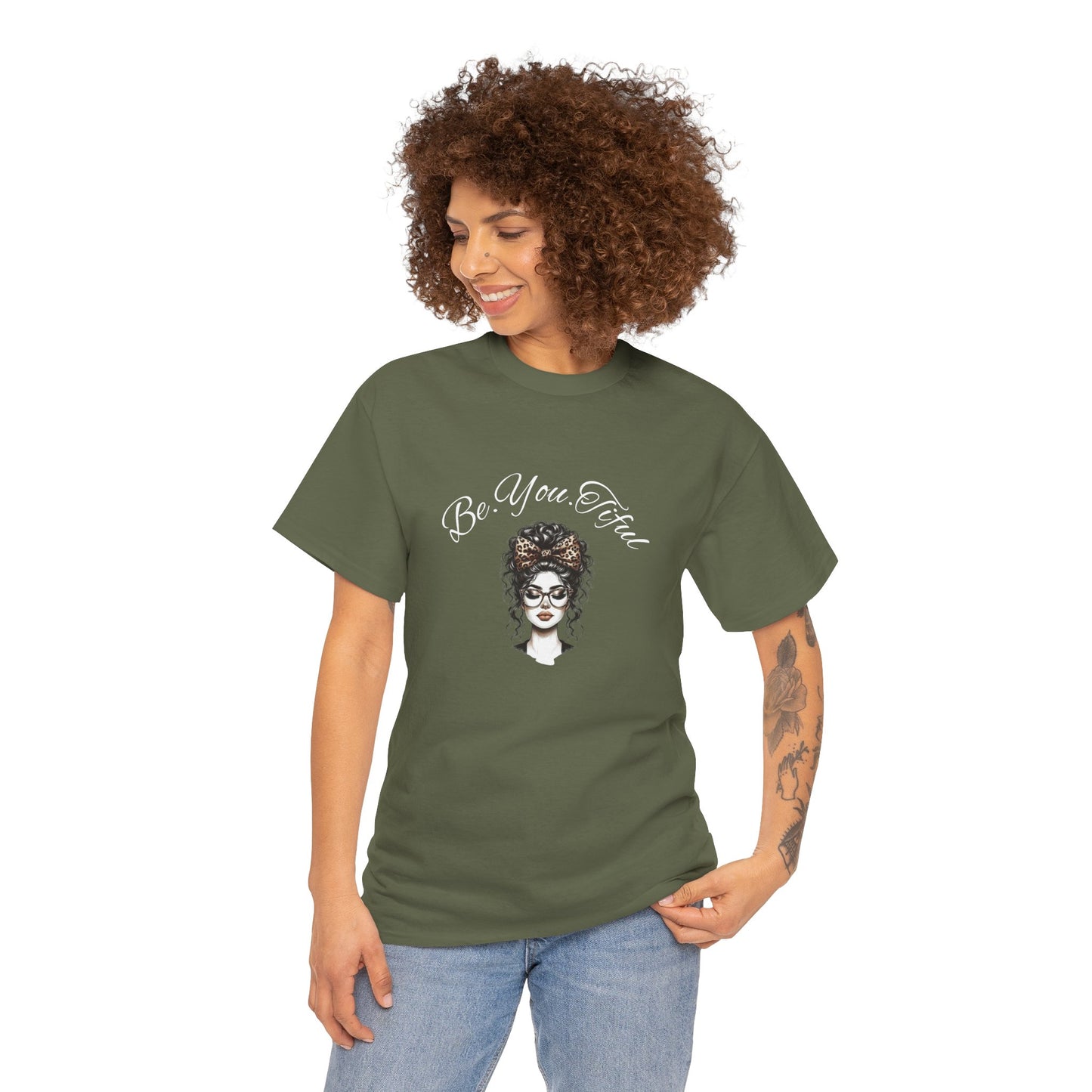 Be You Tiful Unisex Heavy Cotton Tee - Inspirational Graphic Tee for Self-Expression