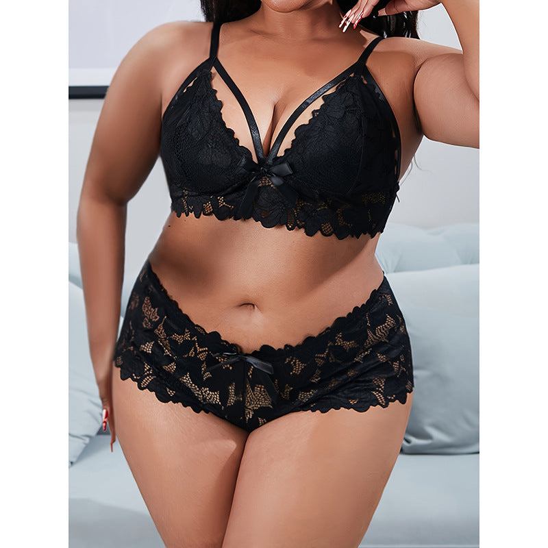 Plus Size Underwear Mesh Suit Lace See-through