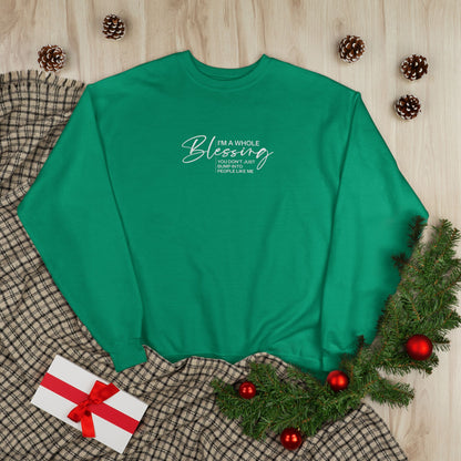 Unisex Eco-Friendly Crewneck Sweatshirt - "I'm a Whole Blessing"