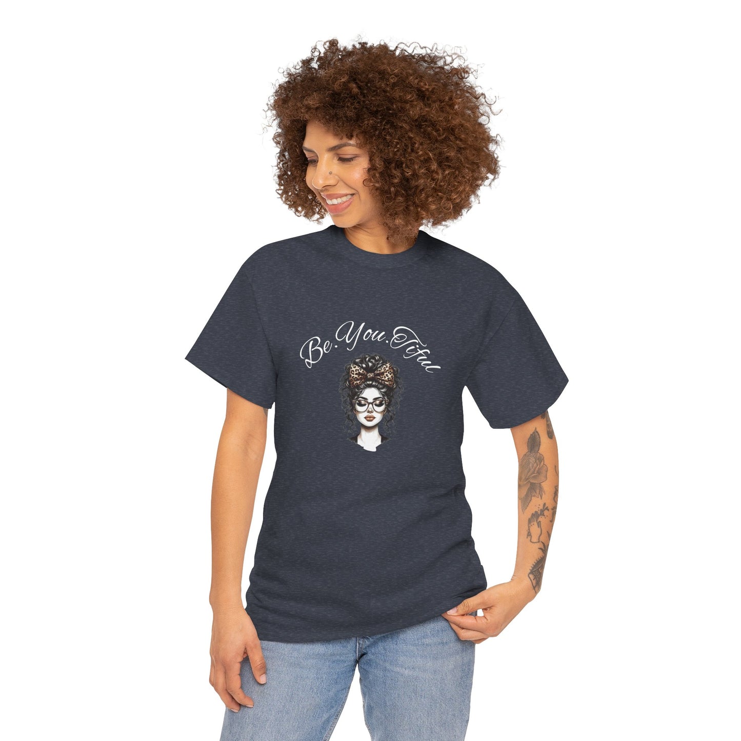 Be You Tiful Unisex Heavy Cotton Tee - Inspirational Graphic Tee for Self-Expression