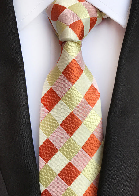 Silk tie luxurious striped Plaid tie