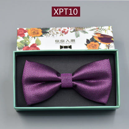 Men's Bridegroom Wedding Festive Professional Business Suit Bow Tie Double-layer Flat Bow Tie