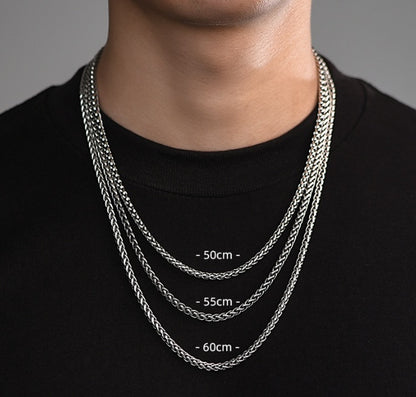 Flat Snake Bones Chain Men And Women Silver Necklace European Hip Hop Trendy Summer Accessories Silver Chain