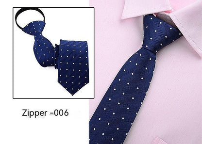 Men's Business Tie 6cm Collar Pull Peels Zipper Tie