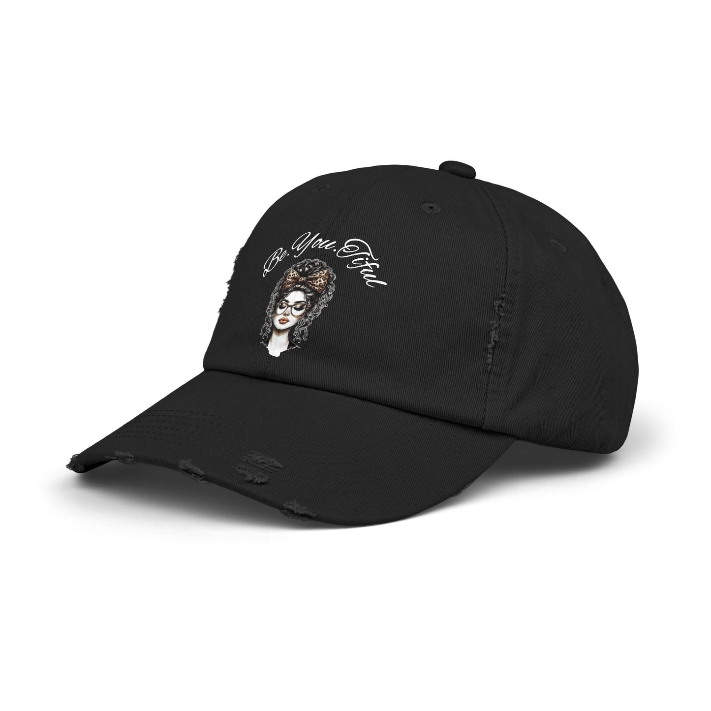Unisex Distressed Cap - 'Be You, Fuld' Inspirational Hat