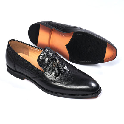 Men's Tassel Business Casual Leather Shoes Handmade Wedding Banquet.