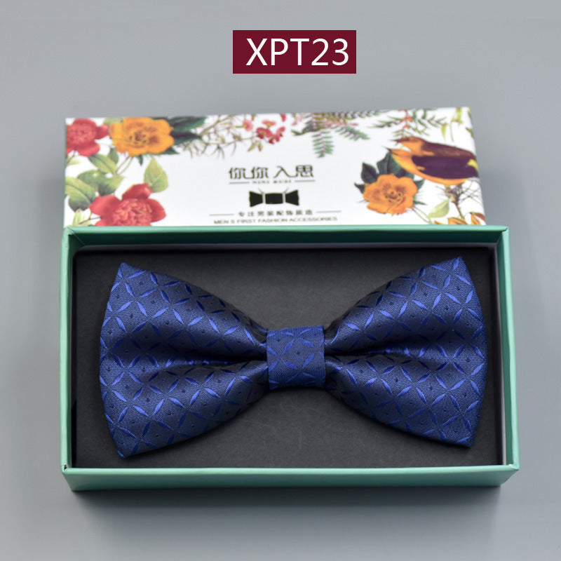 Men's Bridegroom Wedding Festive Professional Business Suit Bow Tie Double-layer Flat Bow Tie