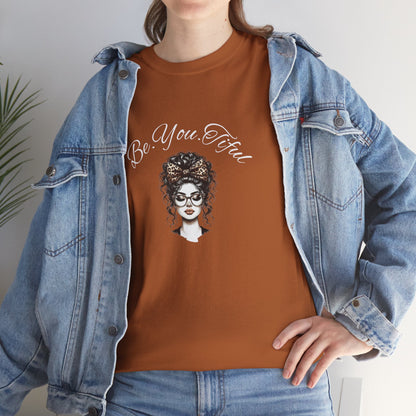 Be You Tiful Unisex Heavy Cotton Tee - Inspirational Graphic Tee for Self-Expression