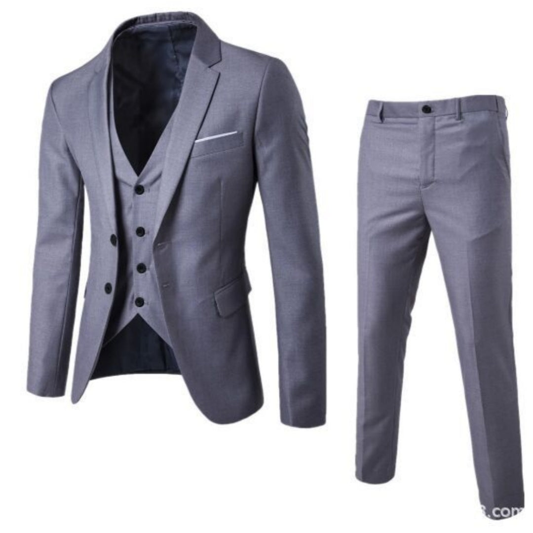 Men's Business Cotton Blend Casual Suit