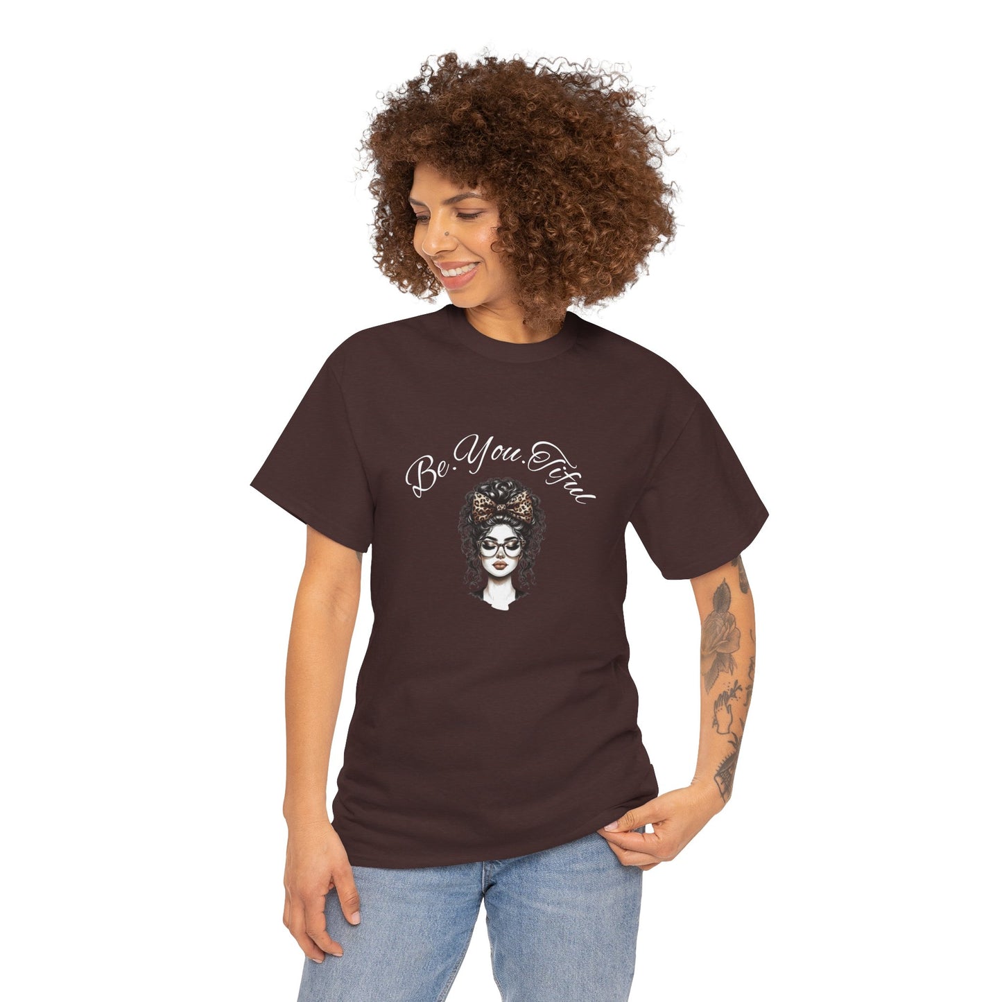 Be You Tiful Unisex Heavy Cotton Tee - Inspirational Graphic Tee for Self-Expression