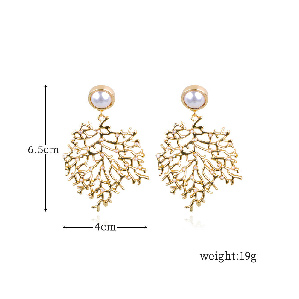 Coral Shape Alloy Earrings Earrings Women