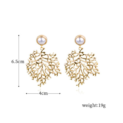 Coral Shape Alloy Earrings Earrings Women