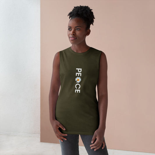 Peace Daisy Unisex Tank Top - Bohemian Style Summer Wear.