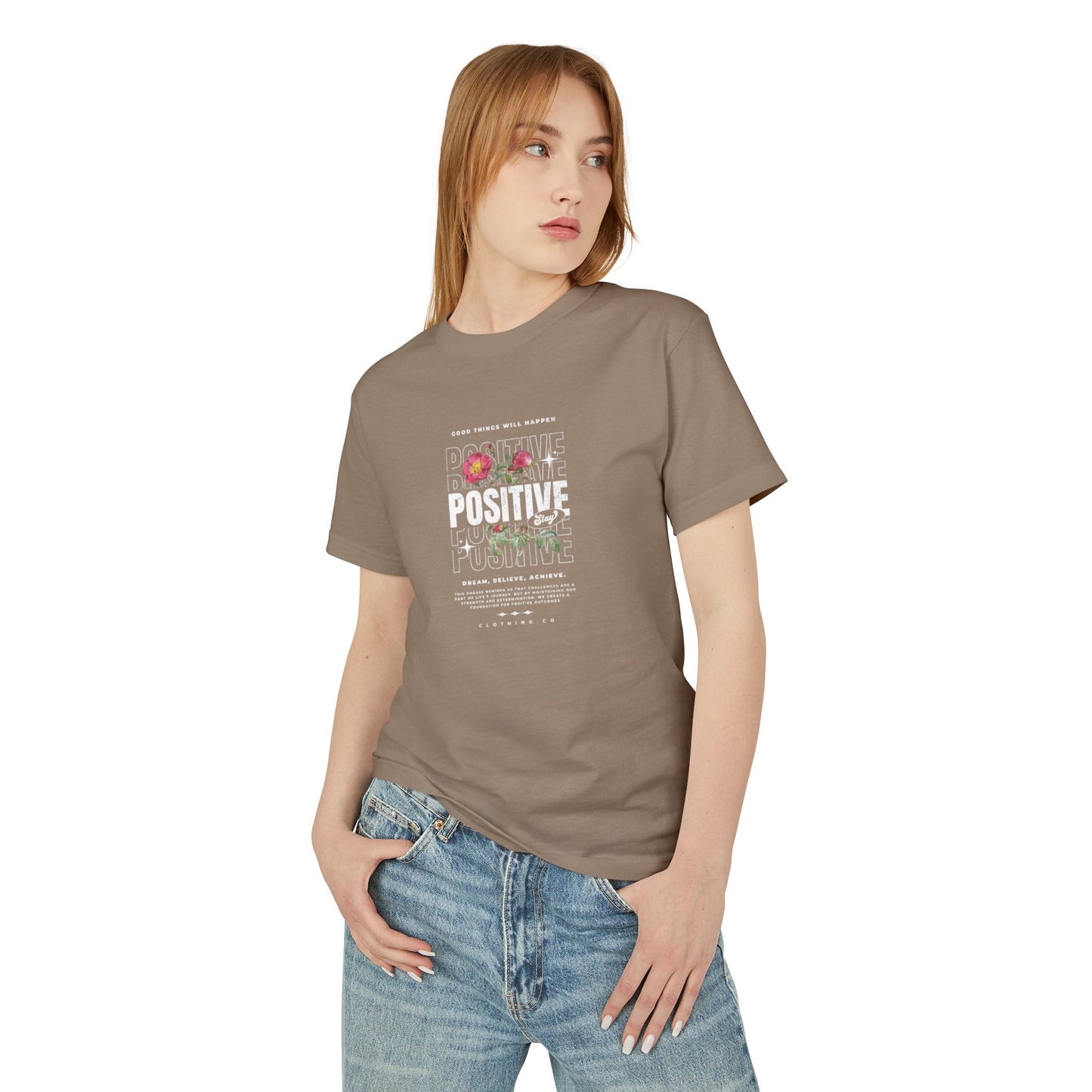 Positive Vibes Unisex Heavyweight Tee - Inspirational Cotton T-Shirt for Everyday Motivation