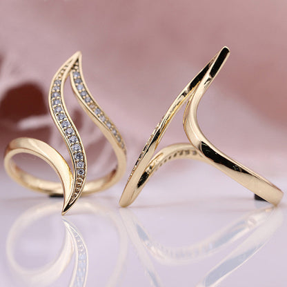 Fashion Exaggerated Curve Rose Gold Women Ring