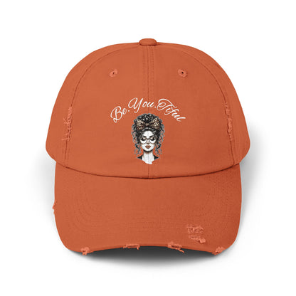 Unisex Distressed Cap - 'Be You, Fuld' Inspirational Hat