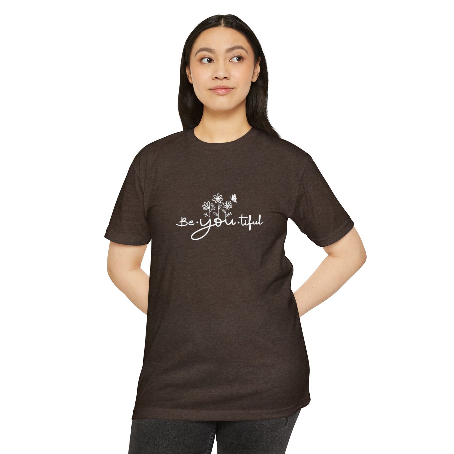 Be-You-tiful Unisex CVC Jersey T-Shirt - Inspirational Floral Graphic Tee