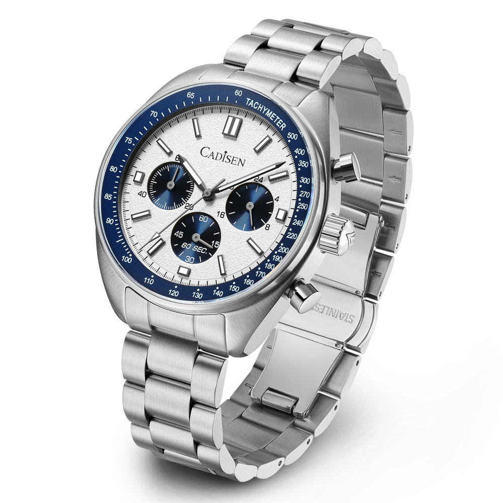 Three-eye Timing Multi-function Waterproof Men's Quartz Watch.