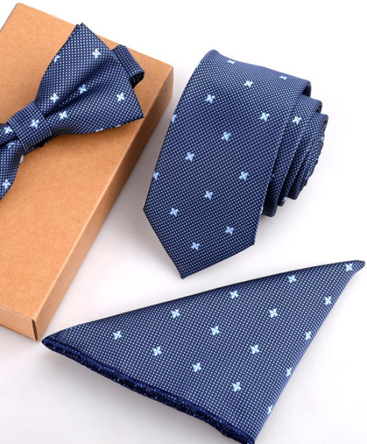 Slim Necktie Set Men Three-piece bow tie