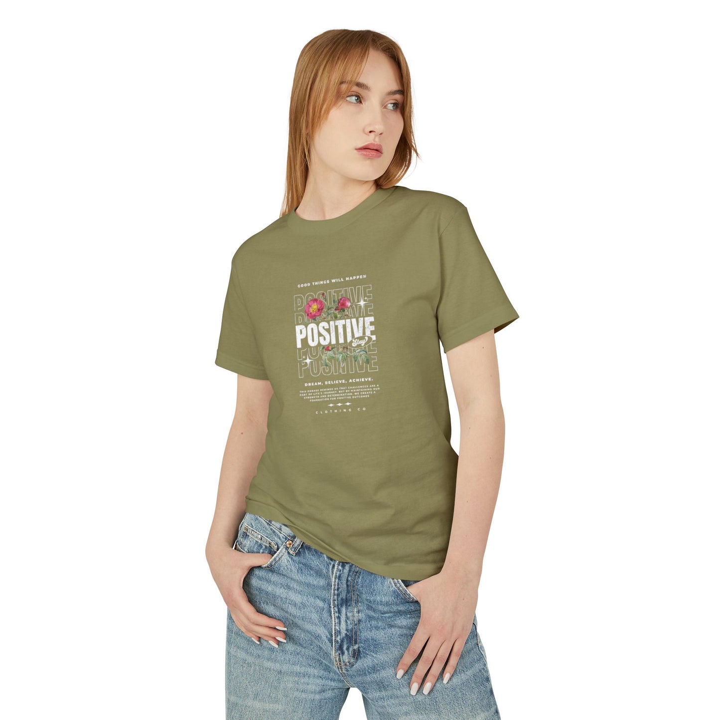 Positive Vibes Unisex Heavyweight Tee - Inspirational Cotton T-Shirt for Everyday Motivation