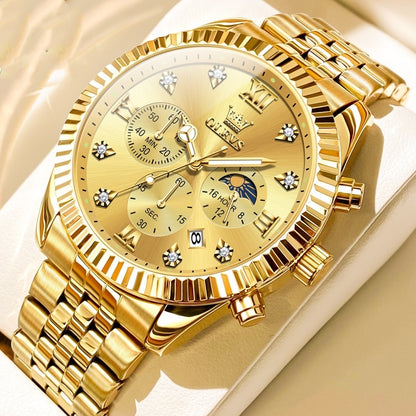 Men's Fashionable Golden Quartz Watch