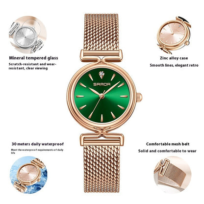 Women's Retro Mesh Strap Watch Outdoor All-matching