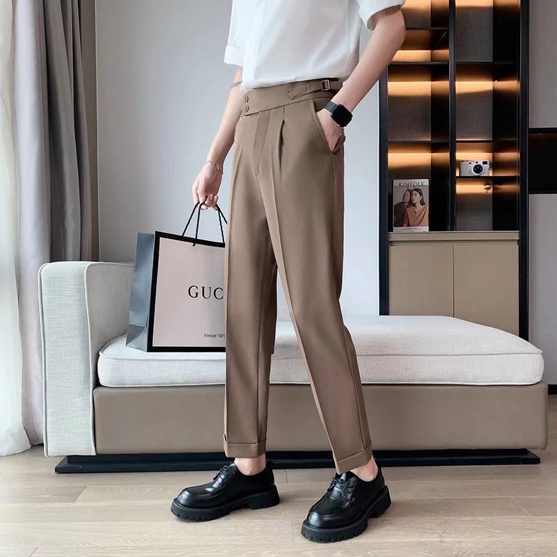 Draping Cropped Small Suit Pants Men