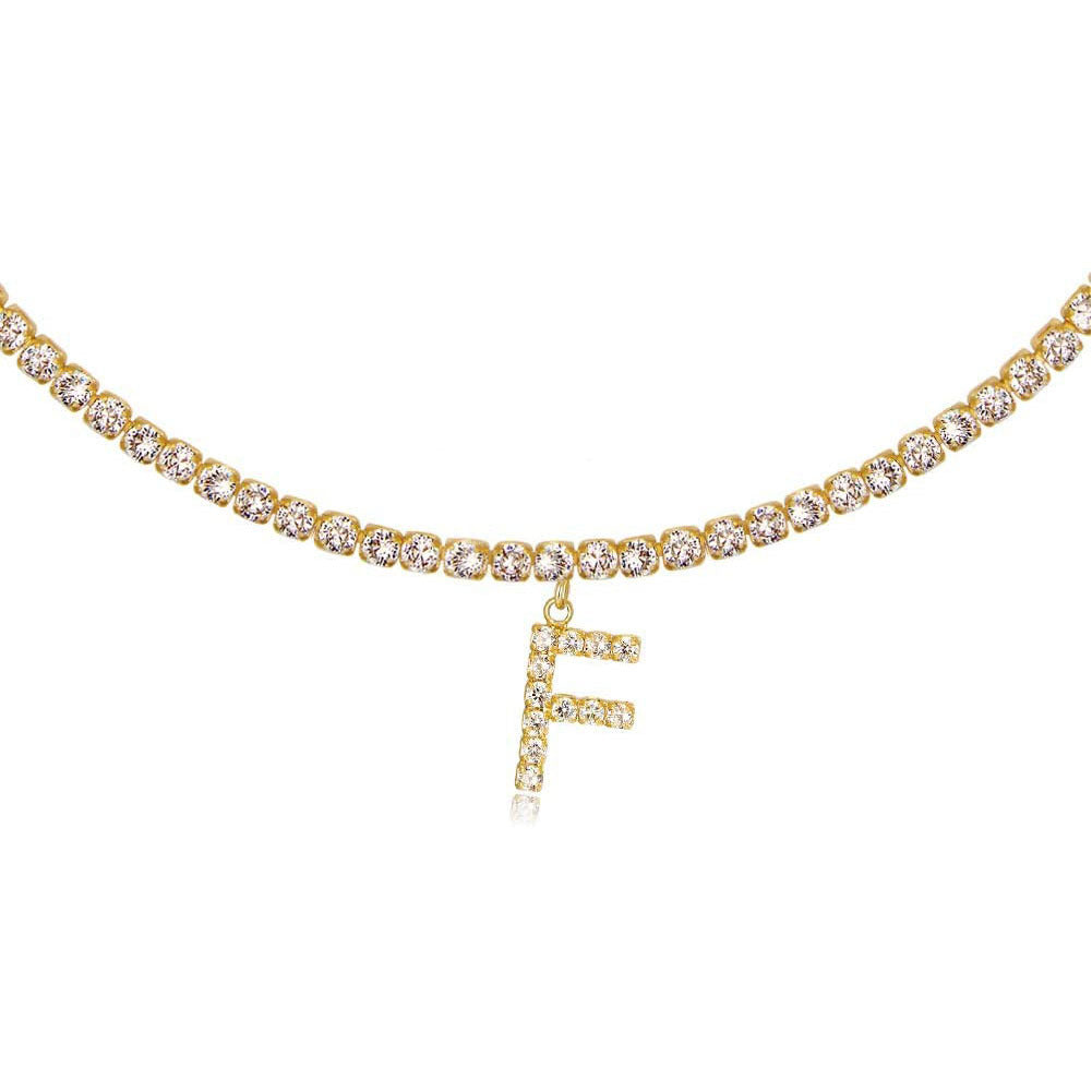 Europe And America Creative Decorative Diamond Letters Necklace Fashion Jewelry