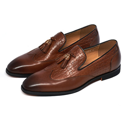 Men's Tassel Business Casual Leather Shoes Handmade Wedding Banquet.