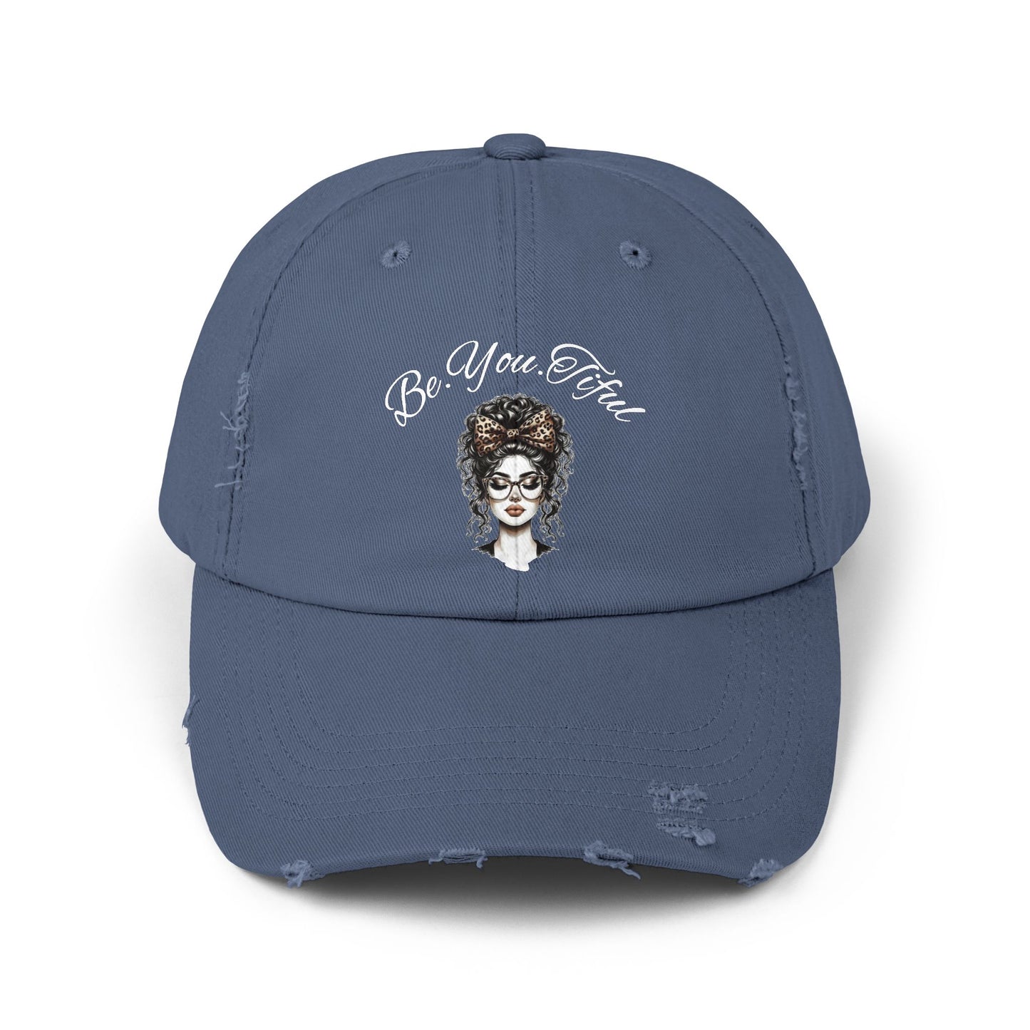 Unisex Distressed Cap - 'Be You, Fuld' Inspirational Hat