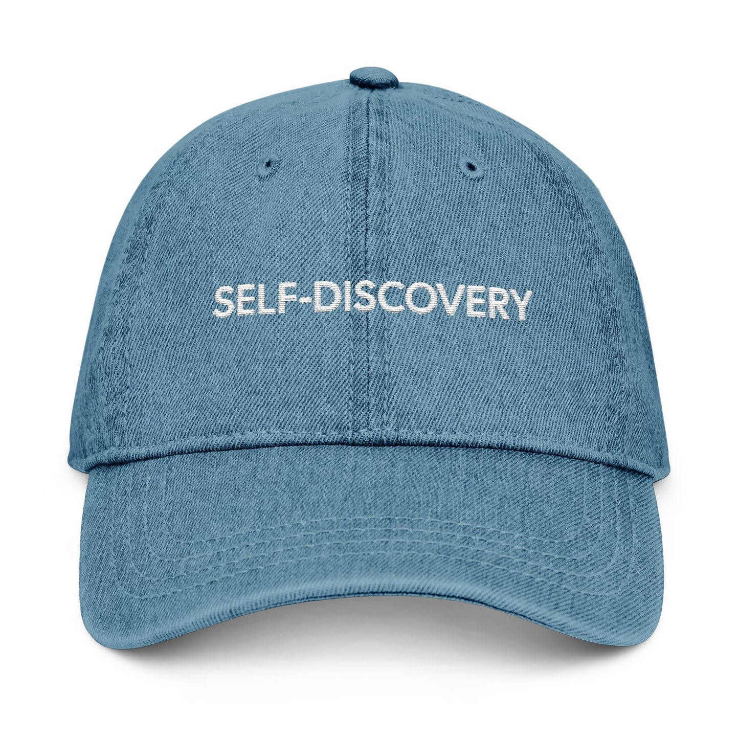 Self-Discovery Denim Hat – Embroidered Cap for Trendy Fashion Lovers.