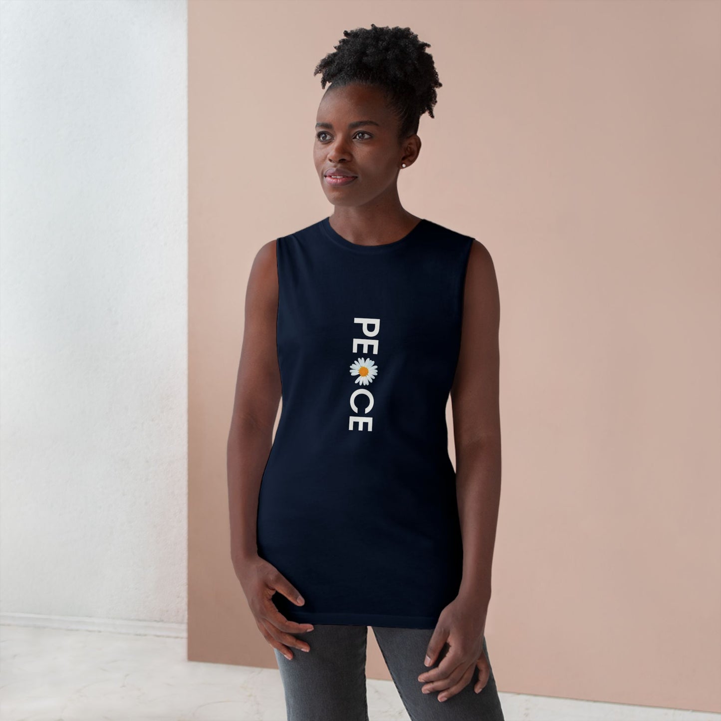 Peace Daisy Unisex Tank Top - Bohemian Style Summer Wear.