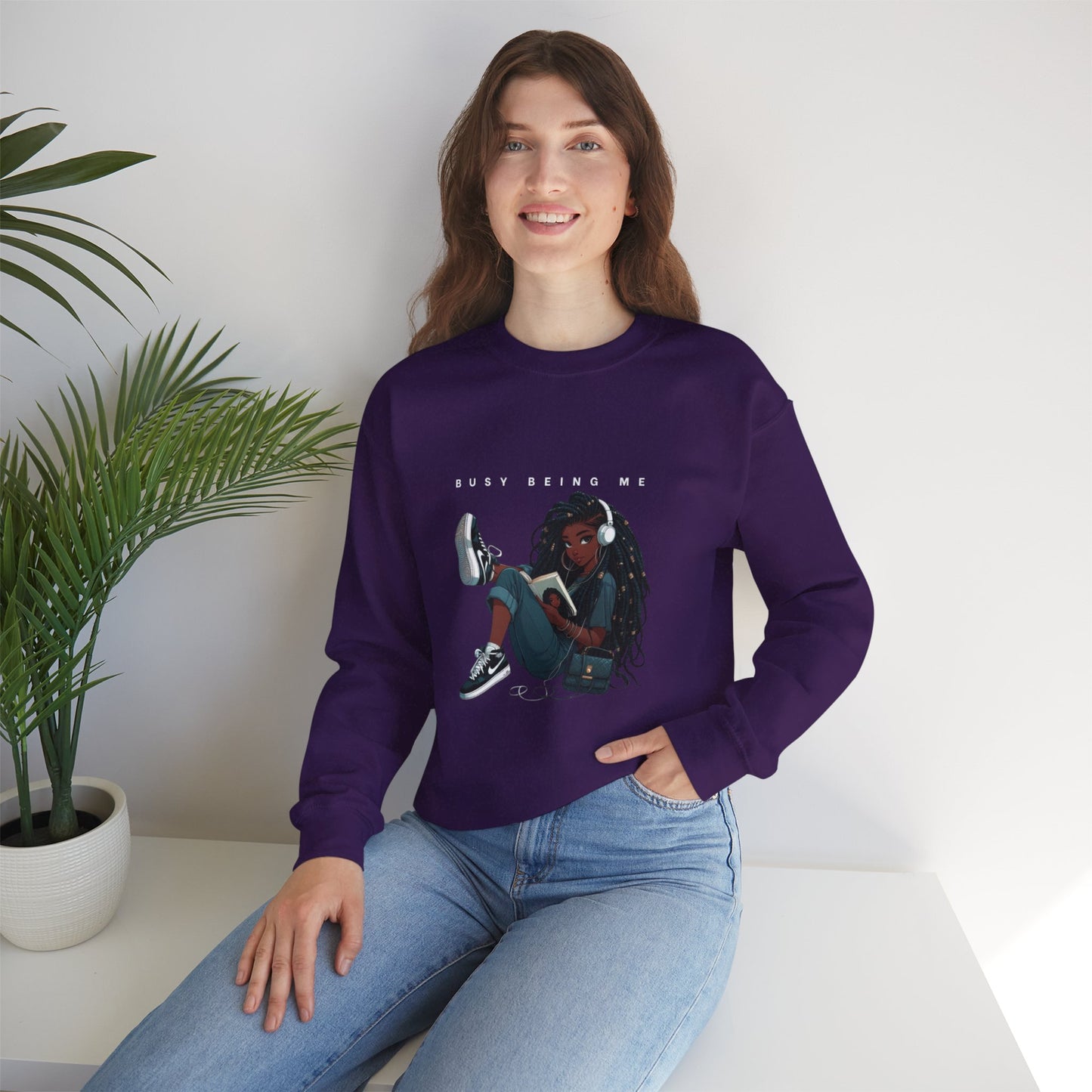Busy Being Me Crewneck Sweatshirt – Cozy Unisex Pullover for Effortless Style