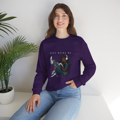 Busy Being Me Crewneck Sweatshirt – Cozy Unisex Pullover for Effortless Style