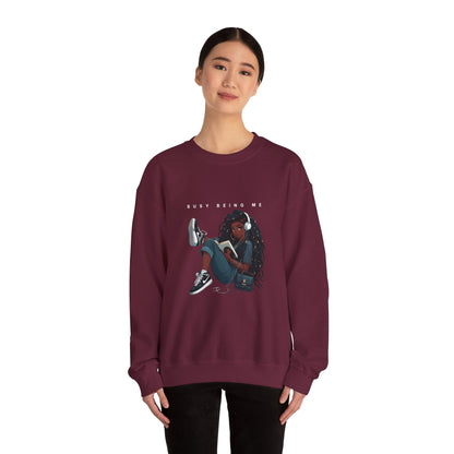 Busy Being Me Crewneck Sweatshirt – Cozy Unisex Pullover for Effortless Style