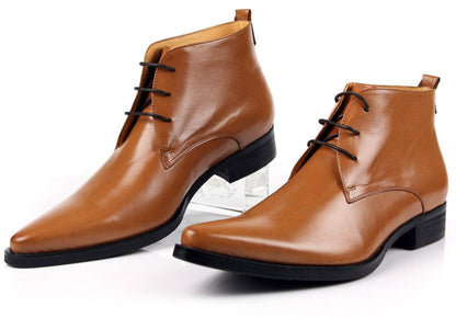 Lace Up Business Short Boots High Top Shoes For Men