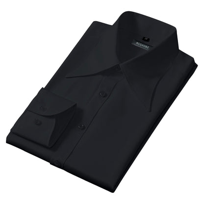 Long Sleeve Business Casual Large Pointed Collar Slim Fit Inner Wear Shirt Men