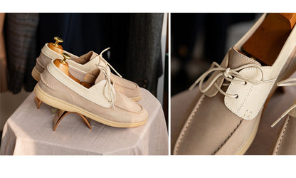 Lace-up Vintage High Mercerized Suede Sailing Shoes