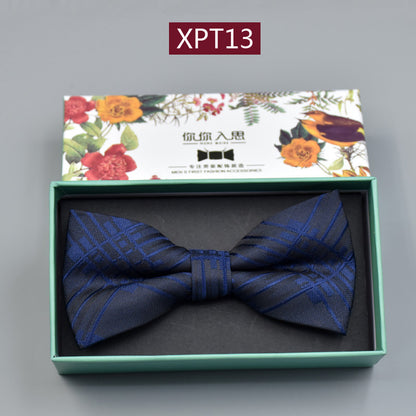 Men's Bridegroom Wedding Festive Professional Business Suit Bow Tie Double-layer Flat Bow Tie