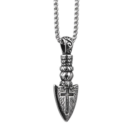 Hip Hop Accessories Trend Personality Cross Blade Necklace Men And Women Titanium Steel Jewelry