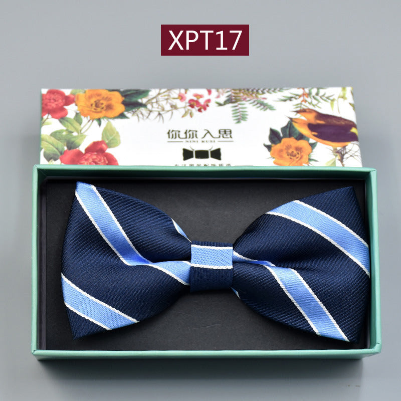 Men's Bridegroom Wedding Festive Professional Business Suit Bow Tie Double-layer Flat Bow Tie