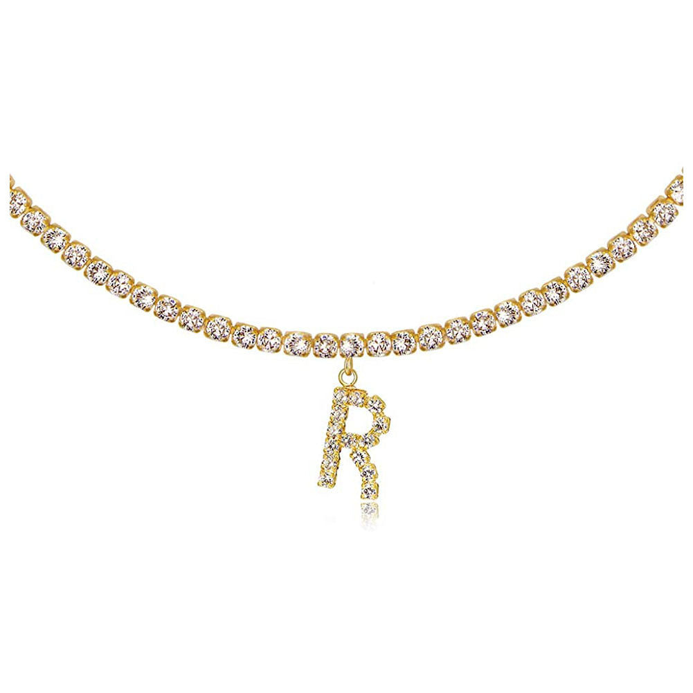 Europe And America Creative Decorative Diamond Letters Necklace Fashion Jewelry