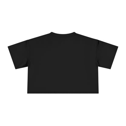 Cute Cat Graphic Women's Crop Tee - Stylish Black Top for Casual Outings.