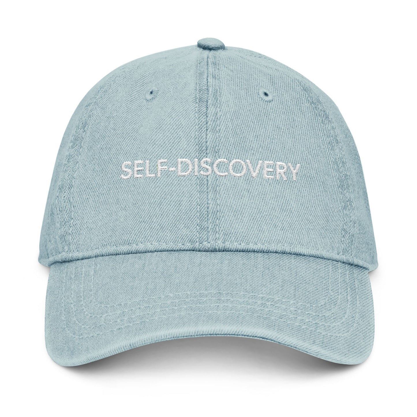 Self-Discovery Denim Hat – Embroidered Cap for Trendy Fashion Lovers.
